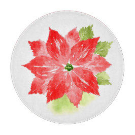 Tabla De Cortar Poinsettia acuarela