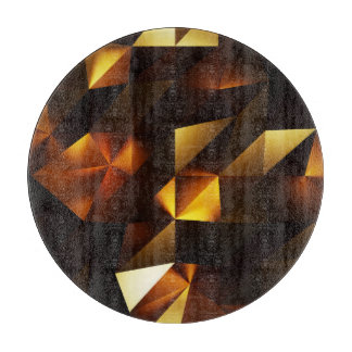 Tabla De Cortar Polígono dorado: representación abstracta 3D