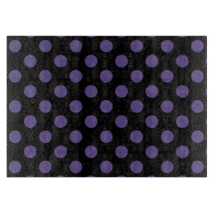 Tabla De Cortar Polka ultravioleta sobre negro