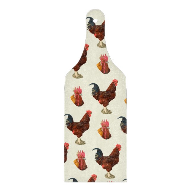 Tabla De Cortar Pollo de gallo de agua rustico de granja (Anverso)