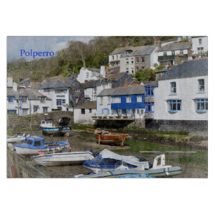 Tabla De Cortar Polperro Cornwall England Baja marea