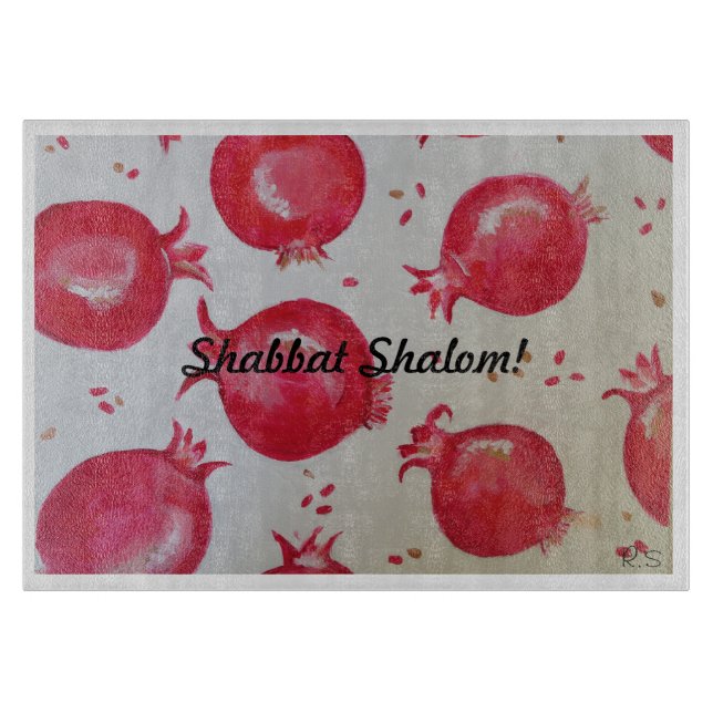 Tabla De Cortar Pomegranate Shabbat Challah Board (Anverso)