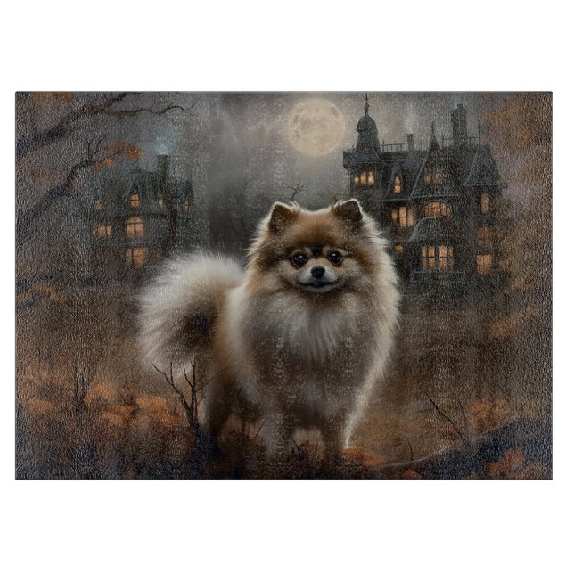 Tabla De Cortar Pomerania de Halloween de Terror (Anverso)