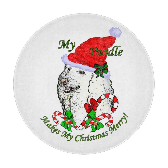 Tabla De Cortar Poodle Navidades Merry (Anverso)