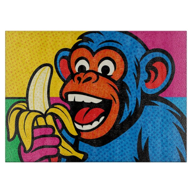 Tabla De Cortar popart banana monkey (Anverso)