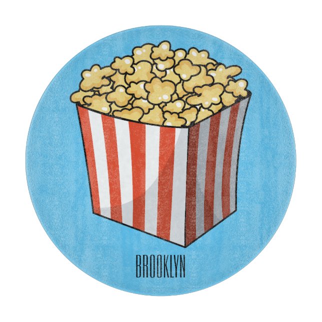 Tabla De Cortar Popcorn cartoon illustration  (Anverso)