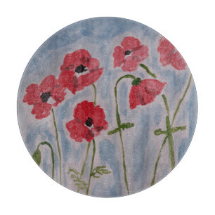 Tabla De Cortar Poppies rojos salvajes