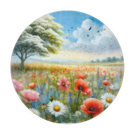 Tabla De Cortar Poppy Daisy Meadow Cutting Board