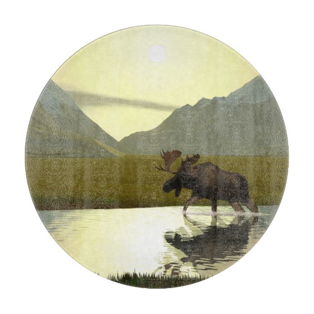 Tabla De Cortar Por la tarde Moose (Anverso)