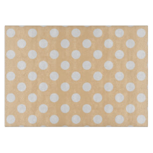 Tabla De Cortar Pos de polka blanca en beige
