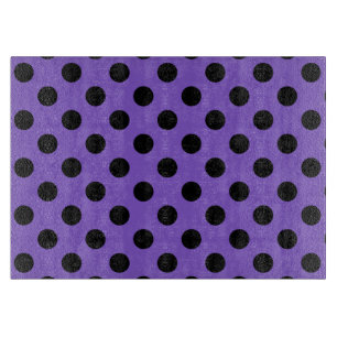 Tabla De Cortar Pos de polka negro sobre lavanda