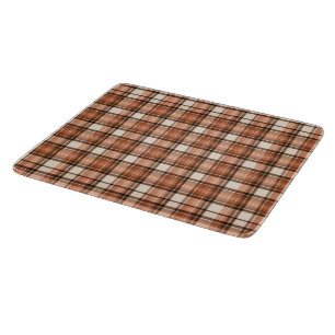 Tabla De Cortar Posada de Terracota Plaid Tartán de Terracota y C