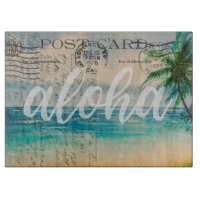 Postal de palmeras hawaianas vintage