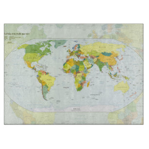 Tabla De Cortar Póster de Atlas Mapa Mundial Político: Decoración