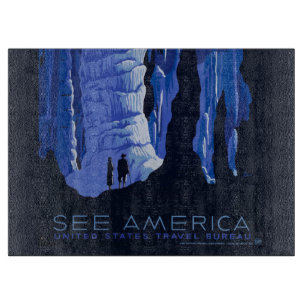 Tabla De Cortar Poster de Viajes de Cavern Vintage