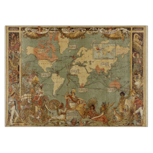 Tabla De Cortar Póster del mapa mundial del Imperio Británico de 1