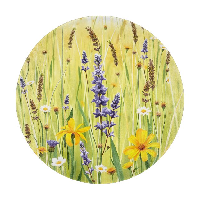 Tabla De Cortar Prado de flores silvestres patrón de verano (Anverso)