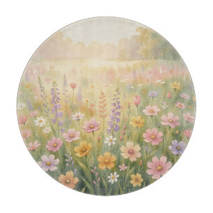 Tabla De Cortar Prado de flores silvestres soñador acuarela floral