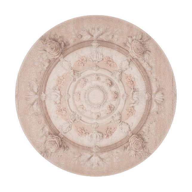 Tabla De Cortar Primavera victoriana, rosa polvo, (Anverso)