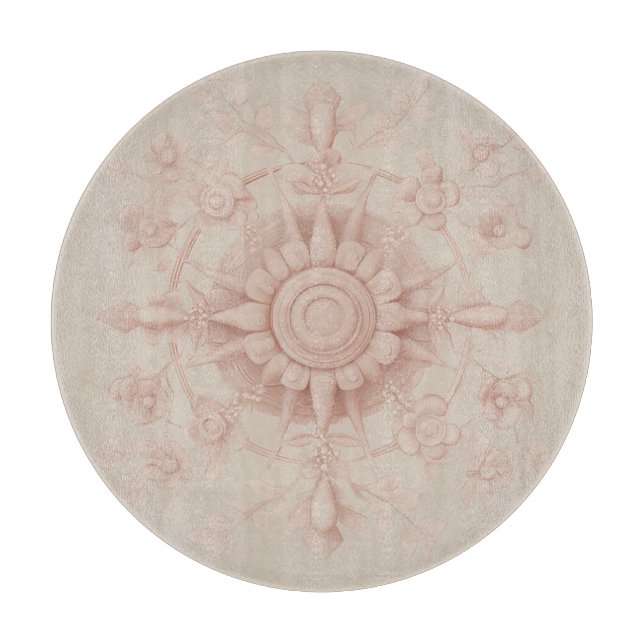 Tabla De Cortar Primavera victoriana, verde suave, (Anverso)