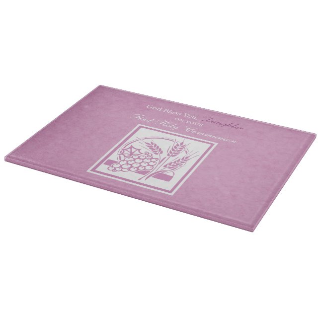 Tabla De Cortar Primera Comunión de la Hija, Rosa (Borde)