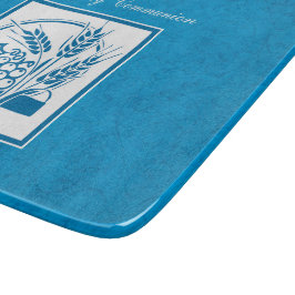 Tabla De Cortar Primera Comunión, Trigo, Uvas Azul