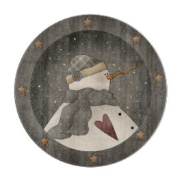 Tabla De Cortar Primitivo del país Snowman