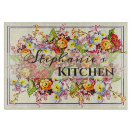 Tabla De Cortar Primrosis coloridas Cute Primavera Floral Personal