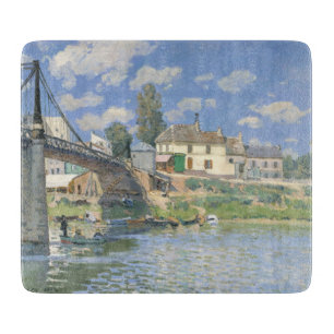 Tabla De Cortar Puente en Villeneu por Sisley Impresionist Paint