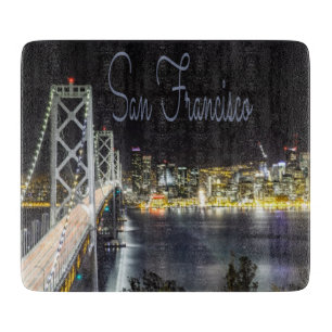 Tabla De Cortar Puente Golden Gate de la Línea del cielo nocturno