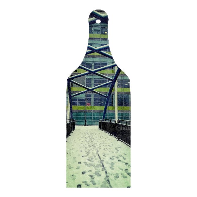 Tabla De Cortar Puente verde , en la nieve (Anverso)