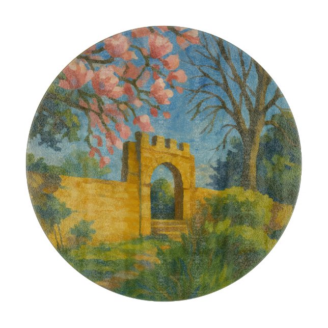 Tabla De Cortar Puerta de la Blossom - Pintura de jardín encantada (Anverso)