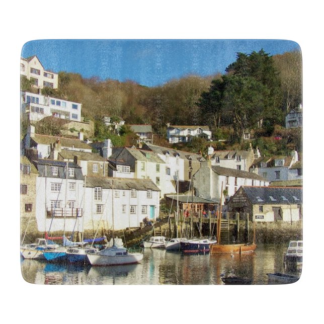 Tabla De Cortar Puerto Cornualles Inglaterra de Polperro (Anverso)