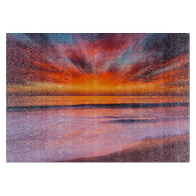 Tabla De Cortar Puesta de sol Tamarack Beach | Carlsbad, CA (Anverso)