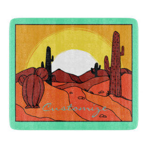 Tabla De Cortar Puesta del sol Thunder_Cove del cactus del