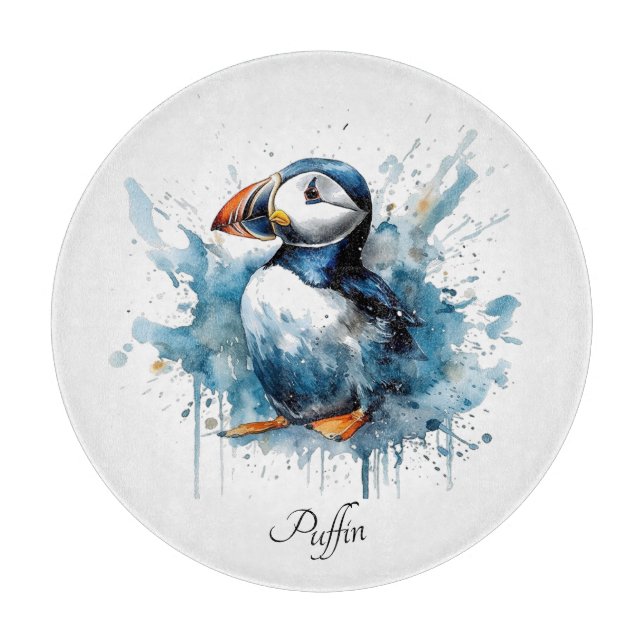 Tabla De Cortar Puffin Splash, personalizado (Anverso)