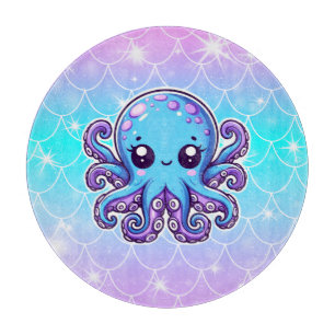 Tabla De Cortar Pulpo azul lindo