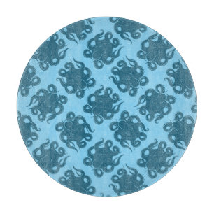 Tabla De Cortar Pulpo en modelo azul