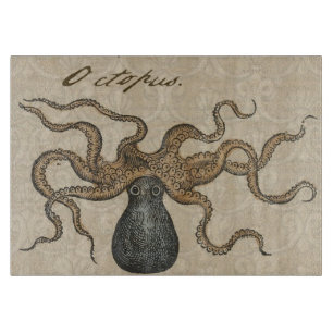 Tabla De Cortar Pulpo Kraken Antiguo Marino Vida Silvestre Costera