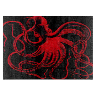 Tabla De Cortar Pulpo Náutico Steampunk Vintage Kraken Monstruo