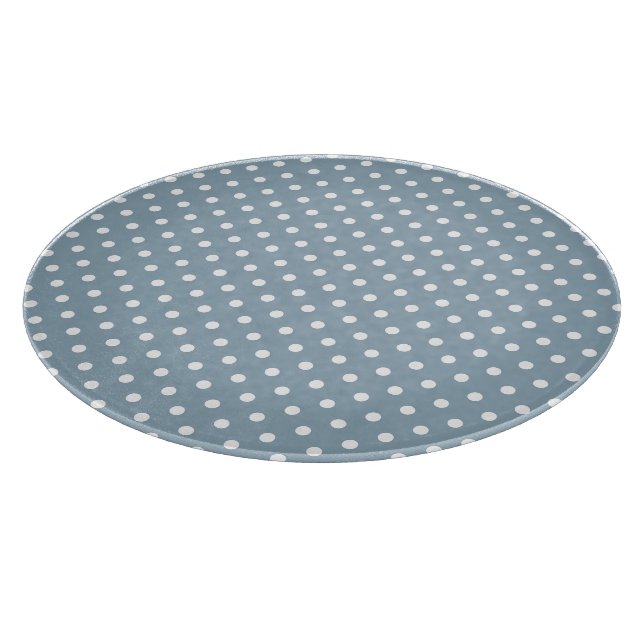 Tabla De Cortar Punto de Polka Blanco (Borde)