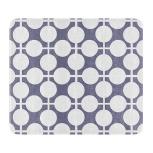 Tabla De Cortar punto de polka blanco gris y patrón de comprobació