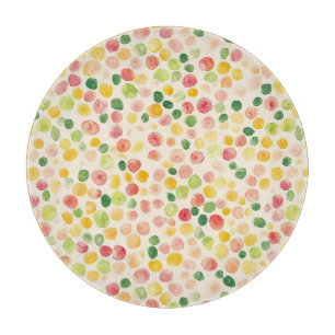Tabla De Cortar Puntos afrutados rosa amarillo verde menta 