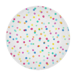 Tabla De Cortar Puntos de acuarela brillantes: Patrón sin foco.