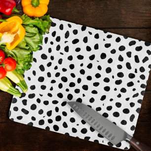 Tabla De Cortar Puntos De Chita Negros Y Blancos