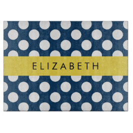 Tabla De Cortar Puntos de Polka Azul de la Marina, Patrón de Punto