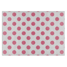 Tabla De Cortar Puntos de polka rosa y blanco