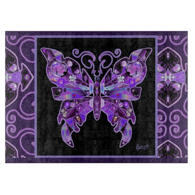 Tabla De Cortar Purple Butterfly 31 Cutting Board (Anverso)