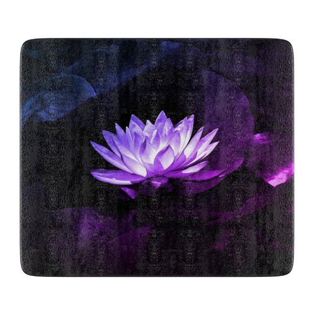 Tabla De Cortar Purple Lotus Glass Cutting Board (Anverso)