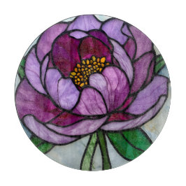 Tabla De Cortar Purple Peony Stained Glass